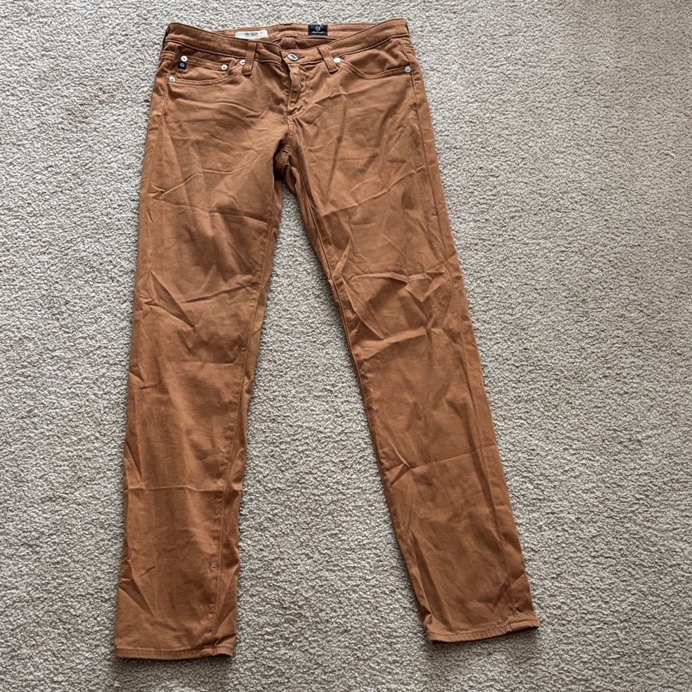 Ag Adriano Goldschmied Tan Stilt Cigarette Leg Pants size 28R